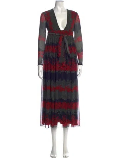 Pre-owned Red Valentino Printed Midi Length Dress In Multi