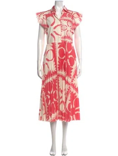 Pre-owned Red Valentino Printed Midi Length Dress In Pink