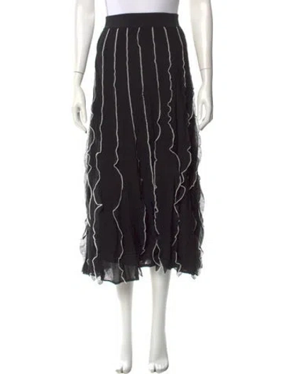 Pre-owned Red Valentino Printed Midi Length Skirt In Black