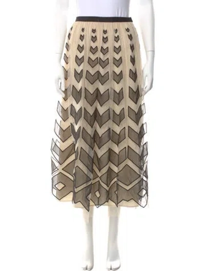 Pre-owned Red Valentino Printed Midi Length Skirt In Neutral
