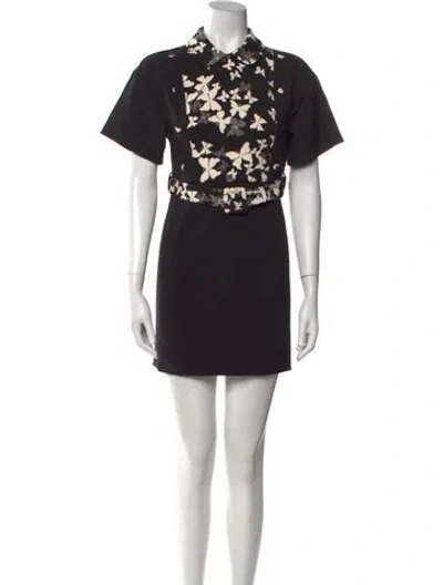 Pre-owned Red Valentino Printed Mini Dress In Black