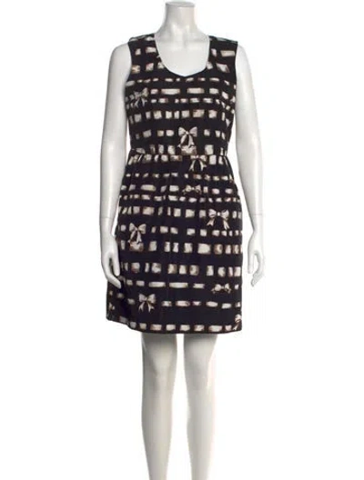 Pre-owned Red Valentino Printed Mini Dress In Black