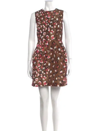 Pre-owned Red Valentino Printed Mini Dress In Brown