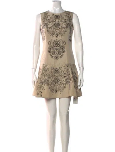 Pre-owned Red Valentino Printed Mini Dress In Neutrals