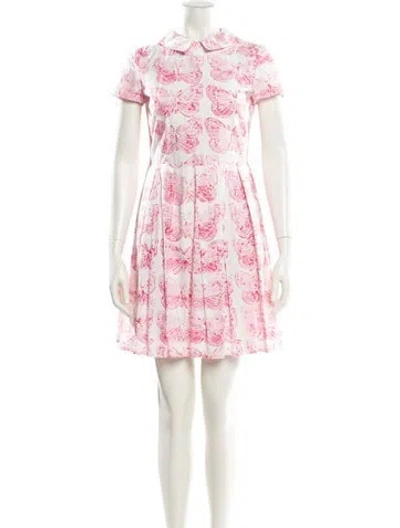 Pre-owned Red Valentino Printed Mini Dress In Pink/white
