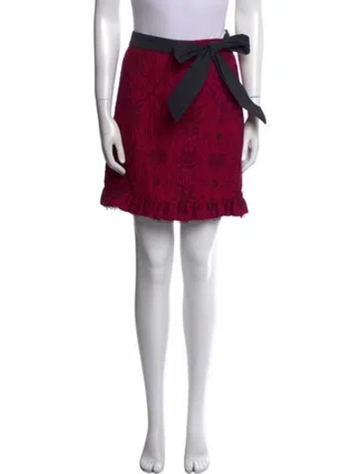 Pre-owned Red Valentino Printed Mini Skirt In Pink