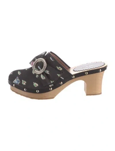Pre-owned Red Valentino Printed Mules In Black