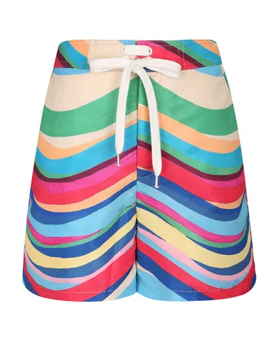 Red Valentino Printed Pattern Shorts In Blue