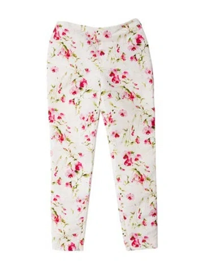 Pre-owned Red Valentino Printed Skinny Leg Pants In White