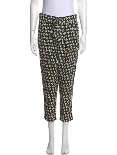 Pre-owned Red Valentino Printed Straight Leg Pants In Black
