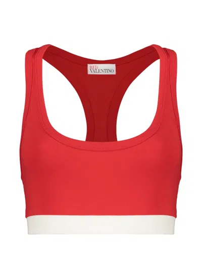 Red Valentino Racerback Cropped Top In Multi