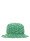 Red Valentino Raffia Bucket Hat In Green
