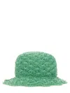 Red Valentino Raffia Bucket Hat In Green