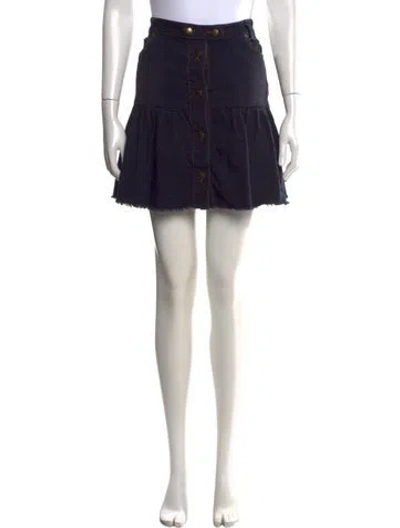 Pre-owned Red Valentino Raw-edge Trim Mini Skirt In Black