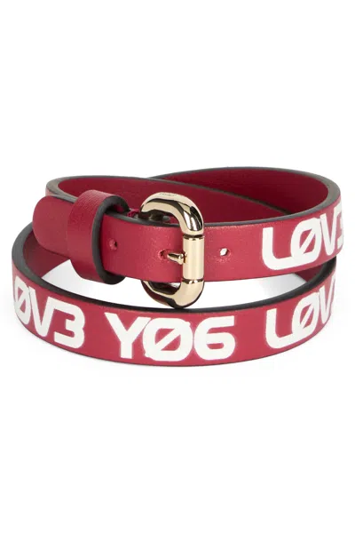 Red Valentino Red Bracelet With White Print, Versatile And Casual. In Pink