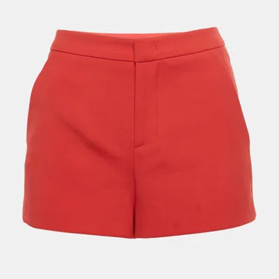 Pre-owned Red Valentino Red Crepe High Waisted Mini Shorts S