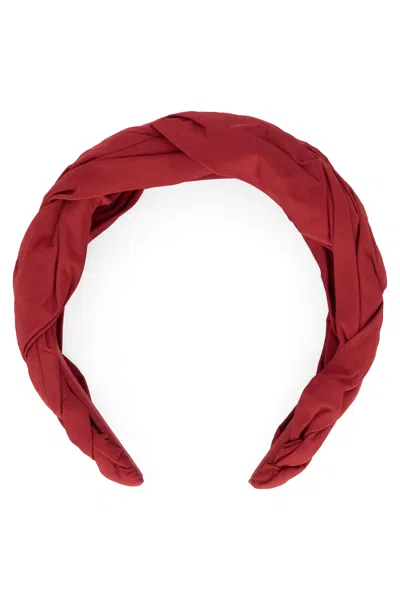 Red Valentino Red Hair Band With Woven Fabric. In Orange