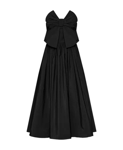 Red Valentino Redvalentino Bow Detailed Strapless In Black