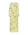 Red Valentino Redvalentino Floral Print Tied-waist Dress In Yellow