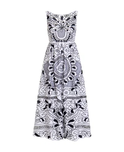 Red Valentino Redvalentino Floral-printed V-back Midi Dress In Multi