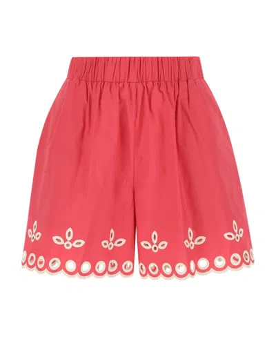 Red Valentino Redvalentino Lace Perforated Shorts
