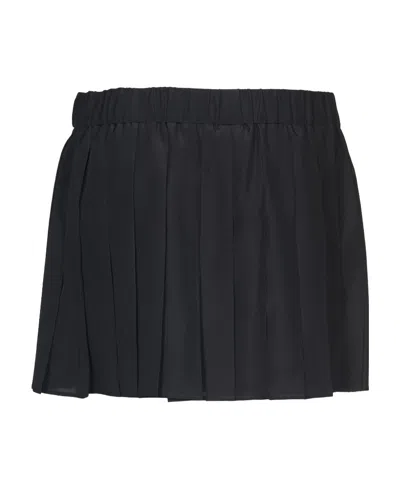 Red Valentino Redvalentino Pleated Elastic-band Mini Skirt In Black