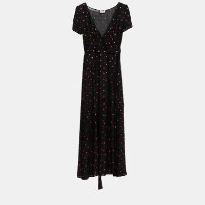 Pre-owned Red Valentino Redvalentino Polyester Maxi Dresses 44 In Black