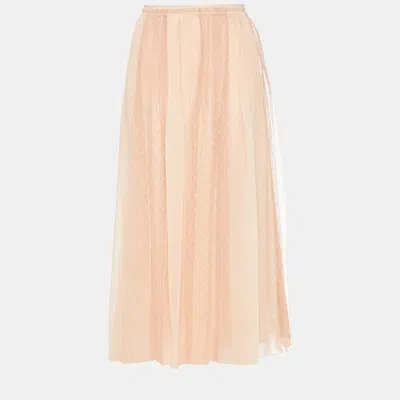 Pre-owned Red Valentino Redvalentino Polyester Midi Skirts 46 In Pink
