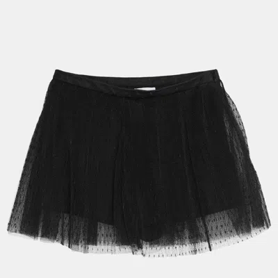 Pre-owned Red Valentino Redvalentino Polyester Mini Skirts 42 In Black