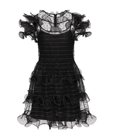 Red Valentino Redvalentino Ruffled Mini Dress In Black