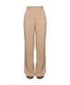 Red Valentino High-waisted Wide-leg Trousers Front Pleats In Nude
