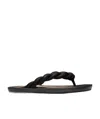 Red Valentino Leather Slide Sandals In Black