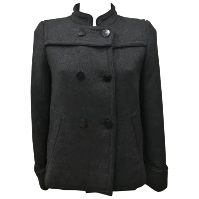 Pre-owned Red Valentino Redvalentino Vintage 1990s Women's Grey Virgin Wool Coat, Size S In Gray