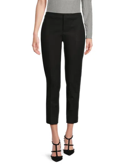 Red Valentino Redvalentino Women's Stretch Cotton Cropped Pants In Black