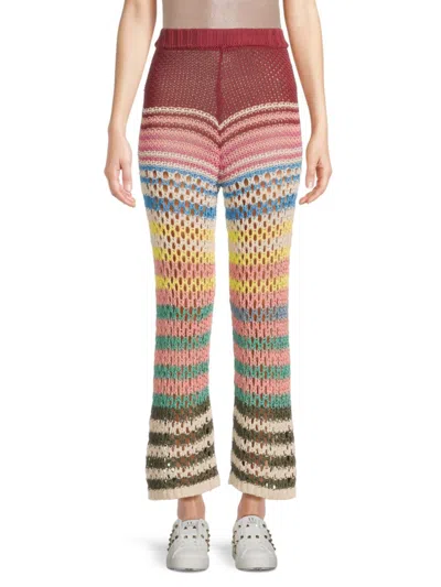 Red Valentino Redvalentino Women's Striped Pants In Neutral