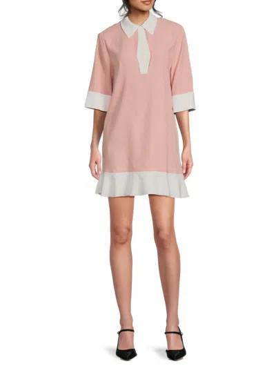 Red Valentino Redvalentino Women's Two-tone A-line Minidress In Pink
