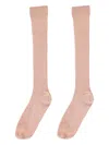 Red Valentino Ribbed Knee-high Socks In Pink