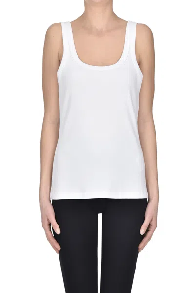 Red Valentino Ribbed Tank Top In White