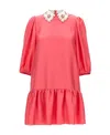 Red Valentino Rivet Collar Dress In Red