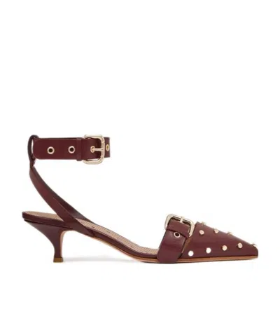 Red Valentino Rivet-inlaid High Heels In Brown
