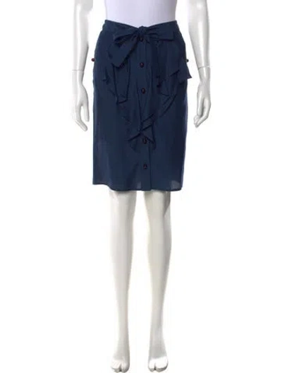 Pre-owned Red Valentino Ruffle Embellishment Knee-length Skirt In Blue