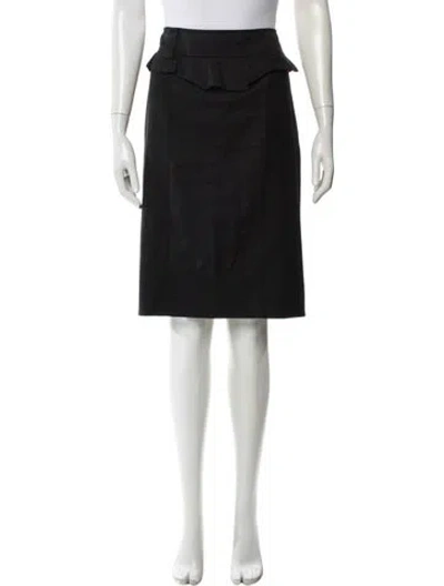 Pre-owned Red Valentino Ruffle Embellishment Knee-length Skirt In Gray