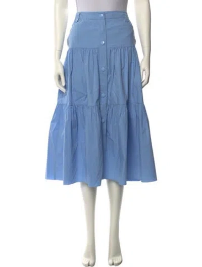 Pre-owned Red Valentino Ruffle Embellishment Midi Length Skirt In Blue