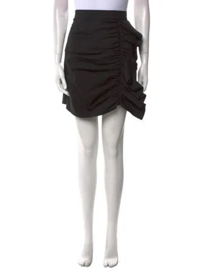 Pre-owned Red Valentino Ruffle Embellishment Mini Skirt In Black