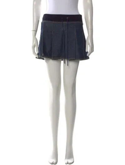 Pre-owned Red Valentino Ruffle Embellishment Mini Skirt In Blue