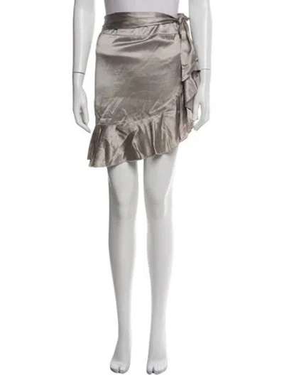 Pre-owned Red Valentino Ruffle Embellishment Mini Skirt In Gray