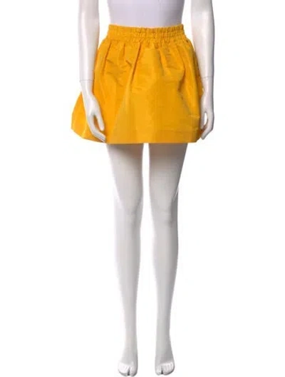Pre-owned Red Valentino Ruffle Embellishment Mini Skirt In Yellow
