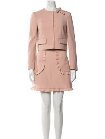 Pre-owned Red Valentino Ruffle Embellishment Skirt Set In Pink