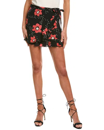 Red Valentino Ruffle Silk Short In Black