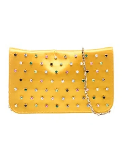 Pre-owned Red Valentino Satin Crossbody Bag In Yellow